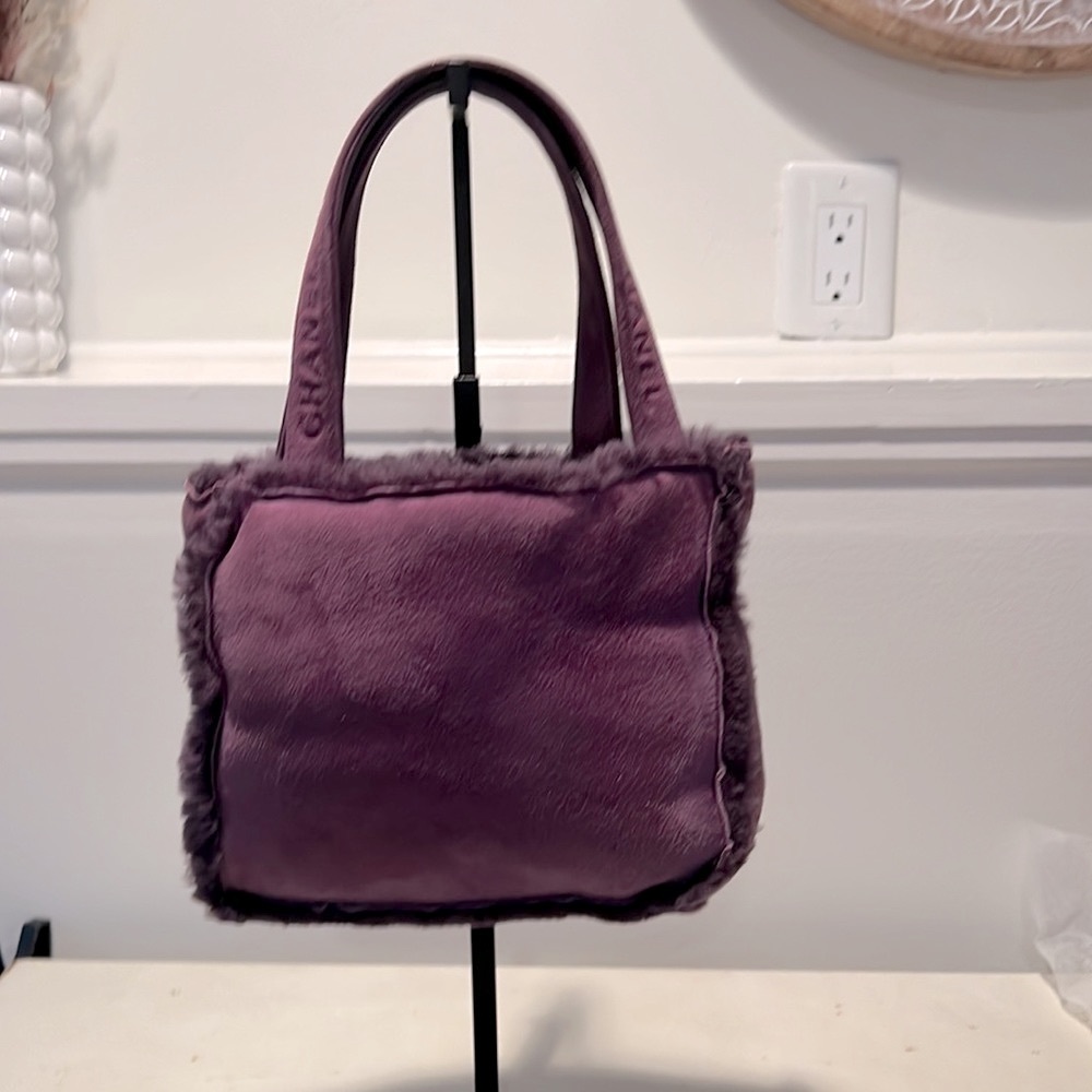 CHANEL Purple Shearling Mini Logo Handbag (Authentic Pre-Owned) - Picture 4 of 14
